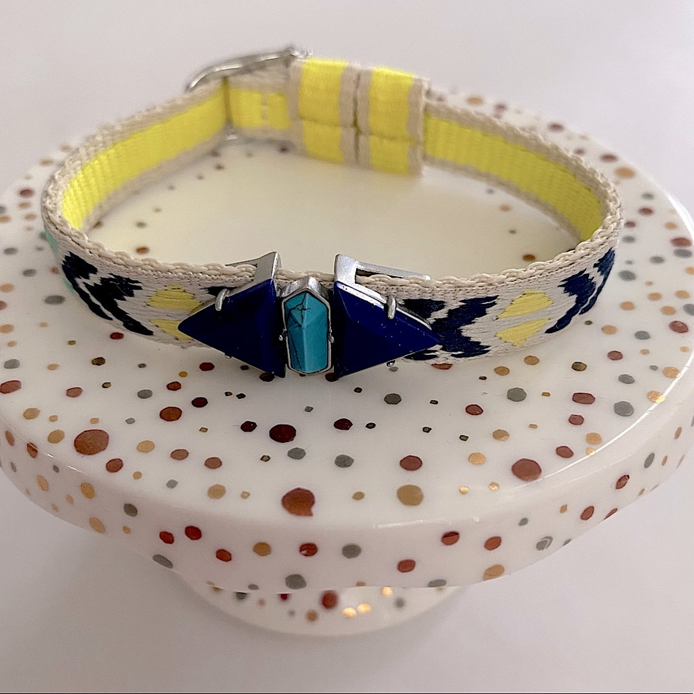 KEEP Collective Stella & Dot Neon Yellow Turquoise Friendship Charm Bracelet